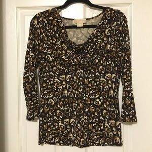 MICHAEL KORES 3/4 length sleeves blouse (leopard)